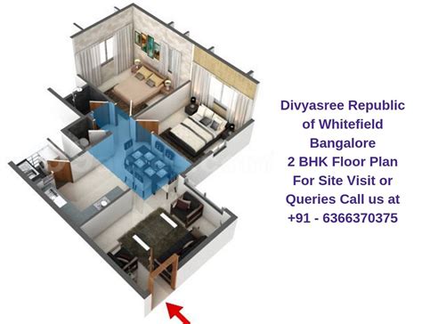 Divyasree Republic Of Whitefield Bangalore 2 Bhk Floor Plan Regrob