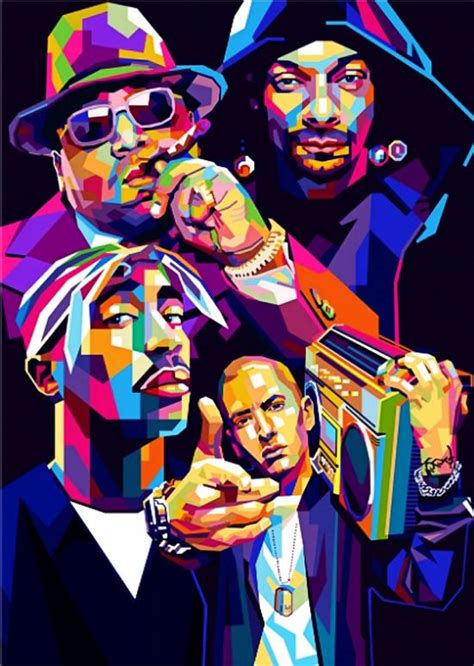 Rapper Biggie Tupac Eminem Metal Poster Print Cholik Hamka