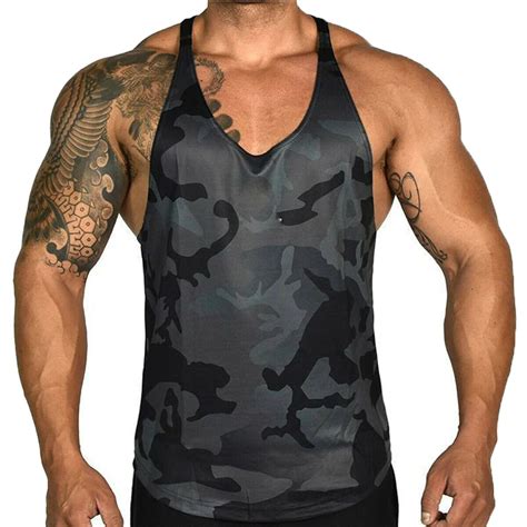 Camouflage Patchwork Print Fitness Men Tank Top Sf Loveitbabe Tank