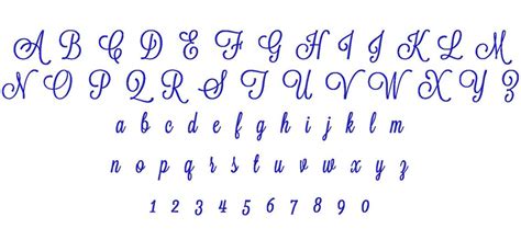 Large Anna Script Machine Embroidery Font Monogram Alphabet Etsy