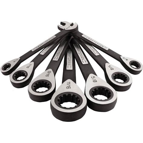 Craftsman 7 Pc Universal Standard Ratcheting Wrench Set Tools