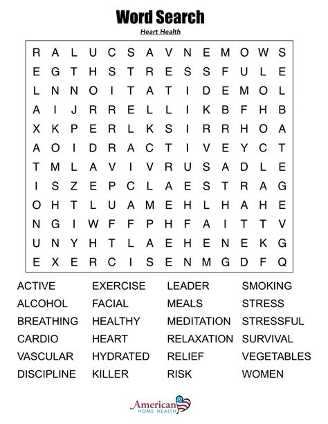 Large Print Printable Word Search Puzzles