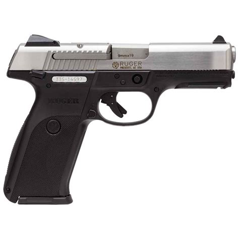 Ruger Sr9 9mm Luger 414in Stainlessblack Pistol 171 Rounds Black