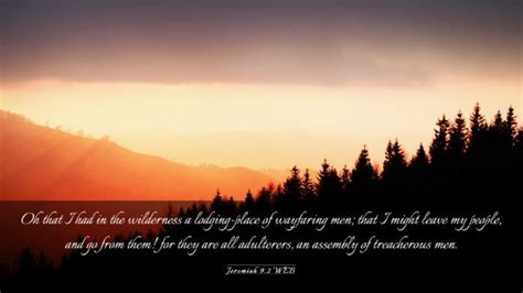 Jeremiah 92 Web Desktop Wallpaper Oh That I Had In The Wilderness A