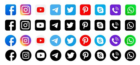 Social Media Icons Illustration Pre Designed Illustrator Graphics
