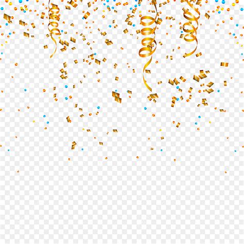 Falling Golden Confetti Vector Png Images Golden Confetti Falling