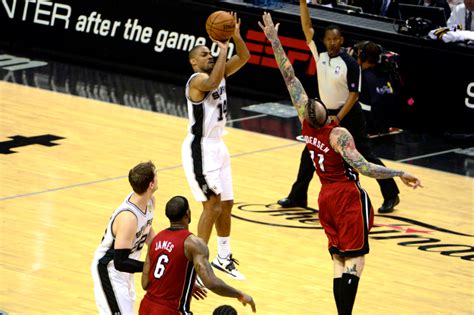 Boston's glen davis throws his arms and legs toward los angeles' lamar odom in an effort to thwart a shot attempt in game 3. San Antonio Spurs Break NBA Finals Record for Most 3 ...