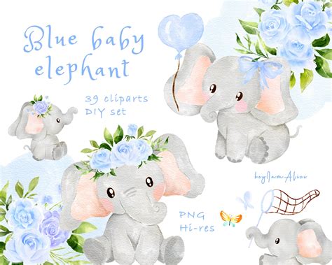 Art And Collectibles Watercolor Elephants Clip Art Clip Art Pe
