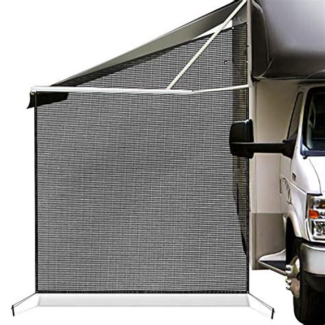 Cooltop Rv Awning Side Shade 9 X7 Black Mesh Screen Sunshade For