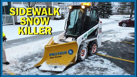 Sidewalk Snow Plow Pro Tech V Plow Sno Pusher Youtube