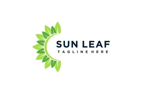 Sun And Leaf Minimalist Logo Design Icon Graphic By Sore88 · Creative
