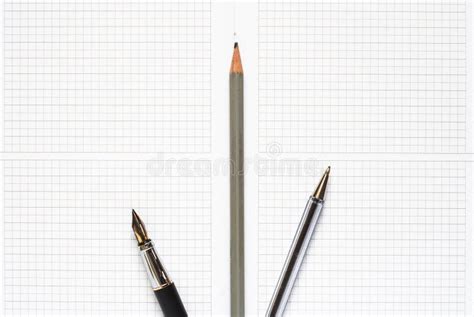 Pen Pencil And Paper Stock Image Image Of Isolated 66045349