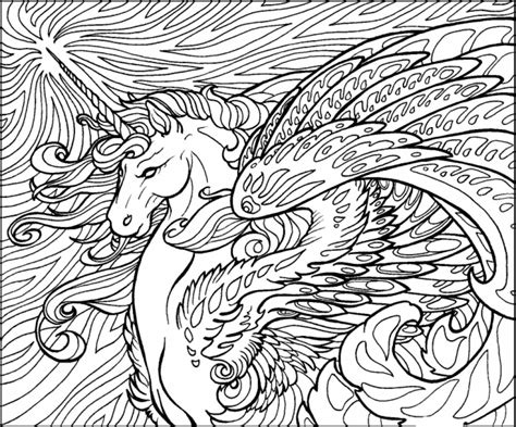 printable unicorn coloring pages  adults everfreecoloringcom