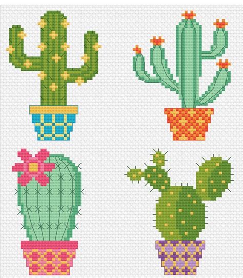 Punto De Cruz Cactus Cross Stitch | Cactus cross stitch, Modern cross stitch, Cross stitch patterns
