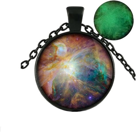 Amazon Com Glow Necklace Nebula Pendant Nebula Necklace Galaxy