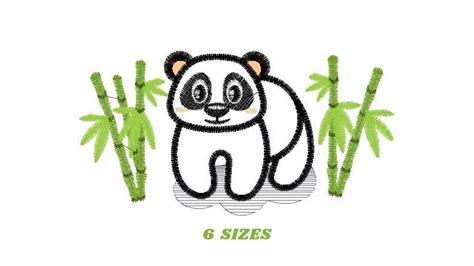 Panda Embroidery Design Animal Embroidery Designs Machine Etsy