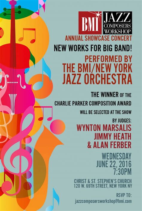 28th Annual Bmi Jazz Composers Workshop Concert New York June 22 2016 Calendar