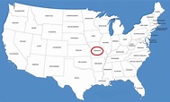Mapa de Misuri / Misuri en el mapa de Estados Unidos