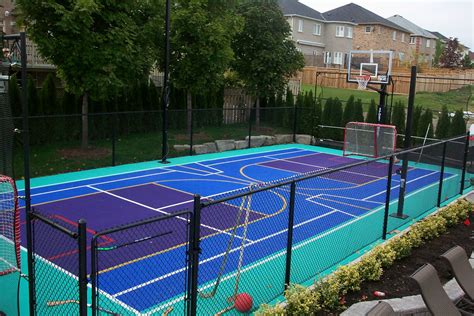 So Much Going On Backyard Basketball Court And Roller Hockey In Blue