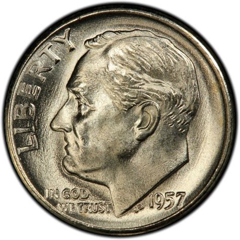 Dealers usually never like to sell dimes since it chips away from bags that could have been dubs, eighths or quarters. 1957 Roosevelt Dime Values and Prices - Past Sales ...