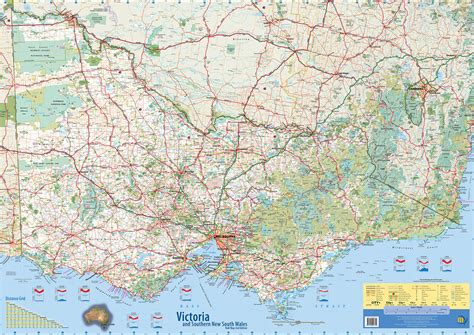 Victoria And Southern New South Wales Wall Map Meridian Maps