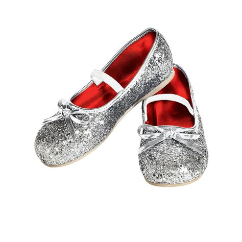 Rubies Silver Glitter Ballet Shoes For Girls Size Medium Walmart