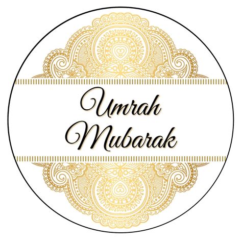 35 Umrah Mubarak Stickers Gloss Damask Congratulations Umrah Islamic