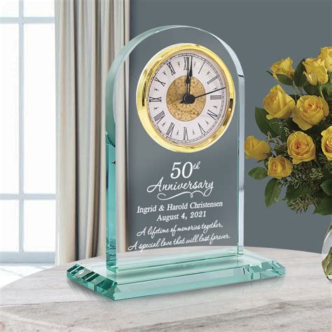 50th Anniversary Personalized Glass Clock