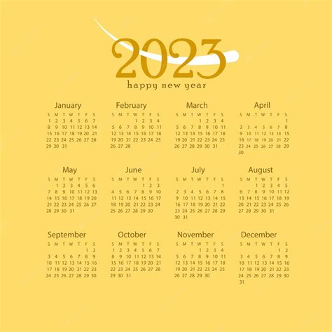 Premium Vector Light Minimal Calendar 2023 Happy New Year 2023 Calendar