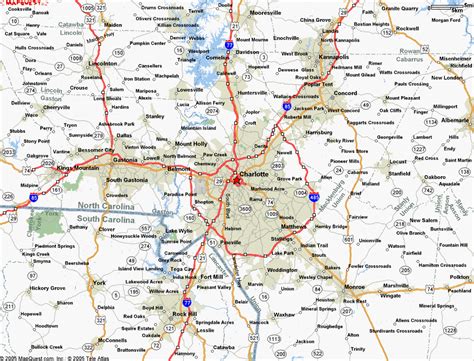 Map Of Charlotte North Carolina Travelsmapscom