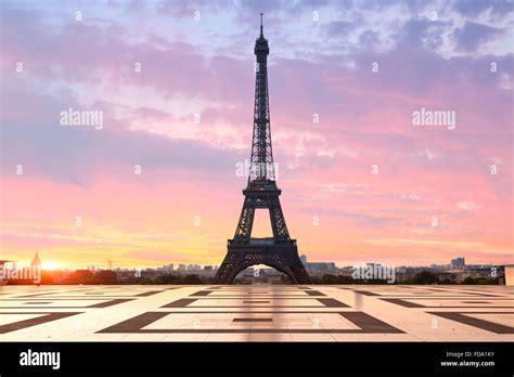 Paris Eiffel Tower At Sunrise Stock Photo Royalty Free Image