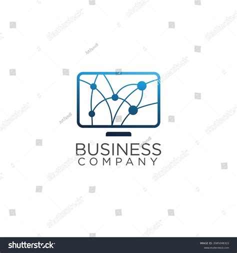 Computer Networking Logo Design Vector Technology Stock Vector Royalty