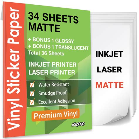 Buy Premium Printable Vinyl Sticker Paper For Inkjet And Laser Printer