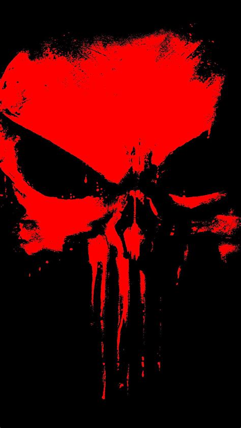 Punisher Skull Red Cool Marvel Black Hd Phone Wallpaper Peakpx