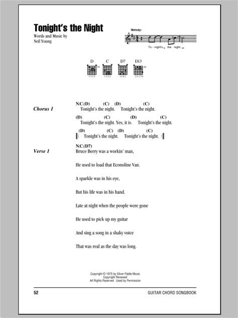 G now you're the first to know. Tonight's The Night by Neil Young - Guitar Chords/Lyrics ...
