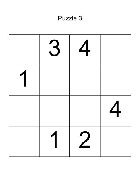 Sudoku For Kids Or Beginners Easy 4x4 Sudoku 100 Puzzles With