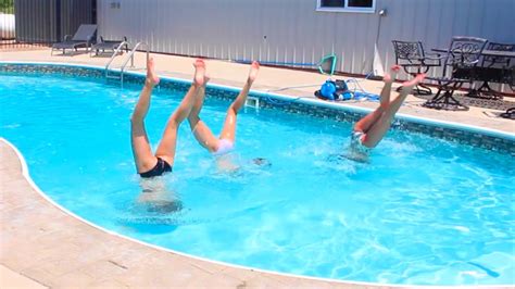 Cheer And Gymnastics At The Pool Youtube