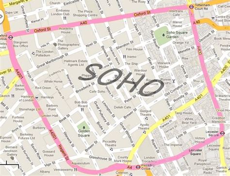 Map Of Soho In Relation To How It Borders Fitzrovia Bloomsbury