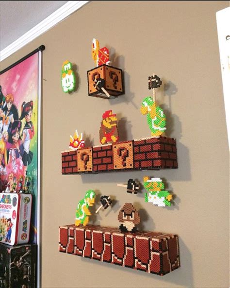 Super Mario 3d Wall Art Beadsprites Mario Crafts Nintendo Crafts