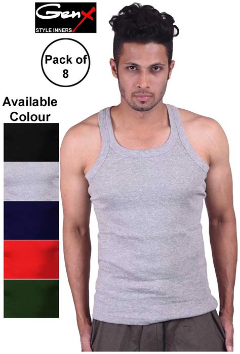 Buy Genx Pack Of Sleeveless Round Neck Men Gym Vest Assorted Online