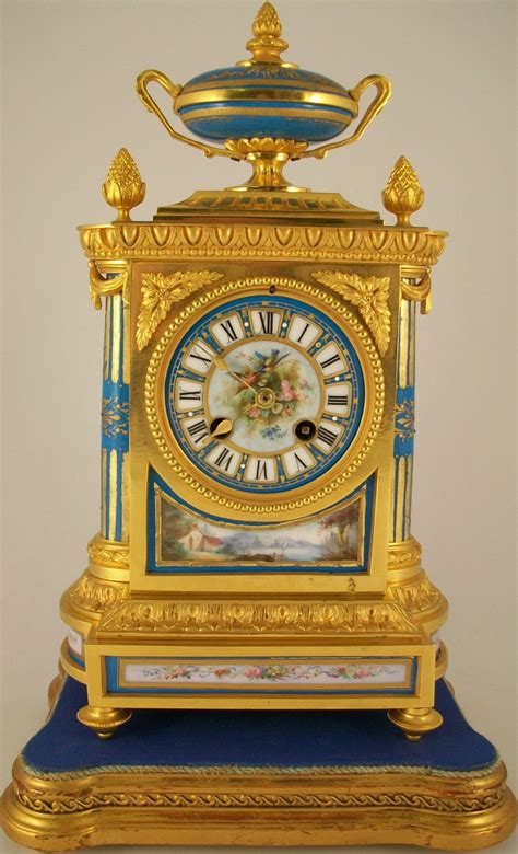 Antique French Ormolu Mantel Clock With Serves Panels Ian Burton