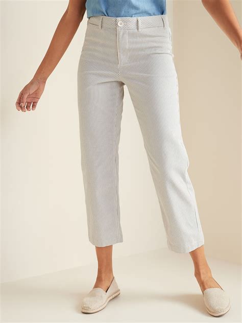 High Waisted Slim Wide Leg Chinos For Women In 2020 Womens Chinos