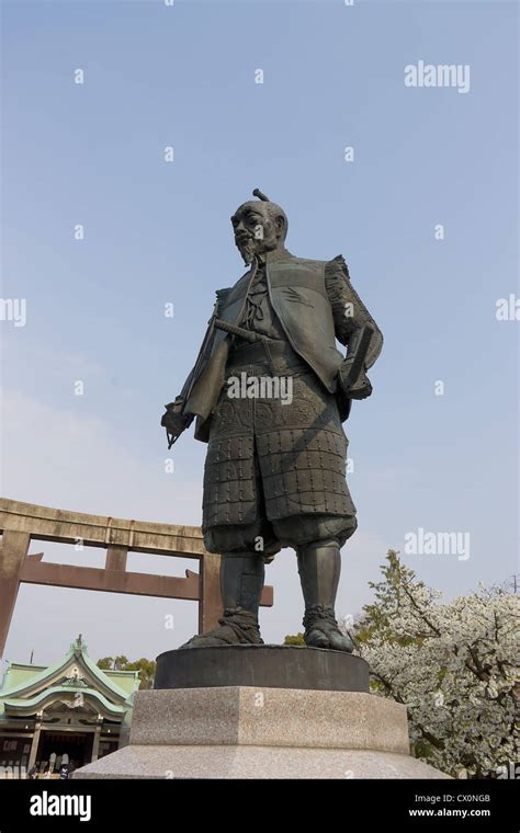 Statue Von Toyotomi Hideyoshi In Hokoku Jinja Schrein In Der Nähe Von