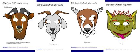 printable billy goat gruff masks clip art library