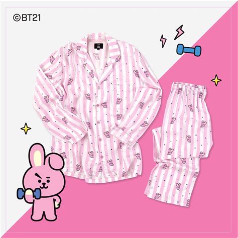 Official Bt21 Pajamas Bts Chimmy Tata Cooky Authentic Bt21 Kpop