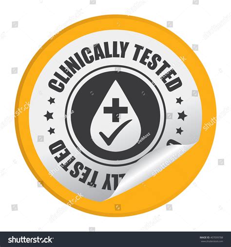 Yellow Circle Clinically Tested Product Label Stock Illustration