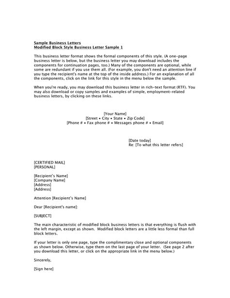 full block style business letter sample  word   formats page