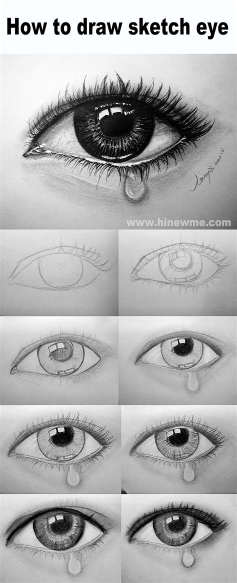 How To Draw Sketch Crying Eye Step By Step