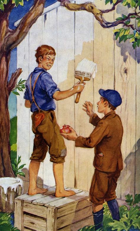 Tom Sawyer Whitewashing Fence Posters And Prints By Corbis