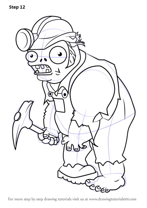 Learn How To Draw Digger Zombie From Plants Vs Zombies Plants Vs